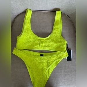 NWT Kendall + Kylie Neon Yellow Bikini set
